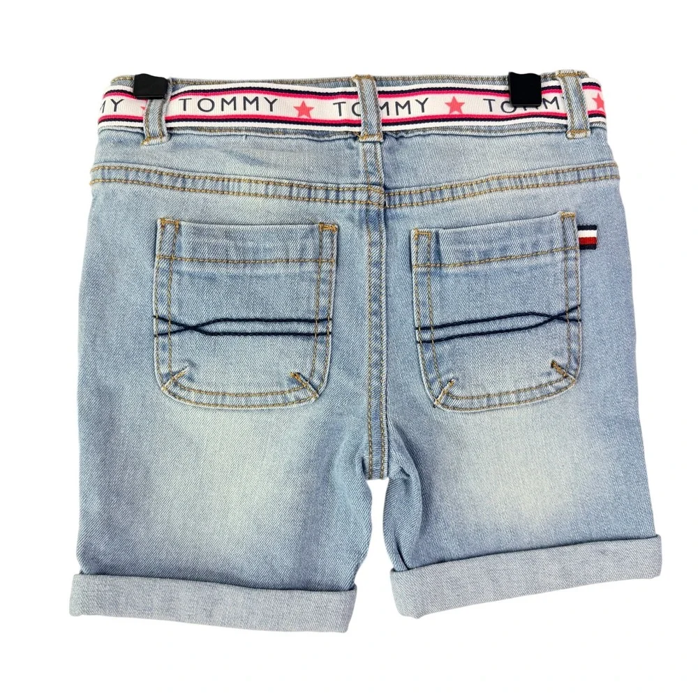 Tommy Hilfiger Girls 3T Sullivan Wash Denim Shorts‎ with Logo Belt TGMDC03V